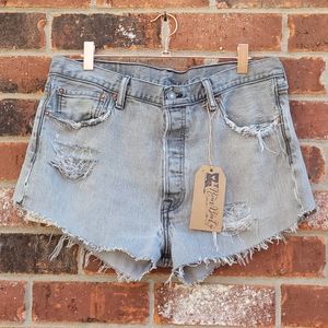 Levi's 501 High Waisted Gray Jean Shorts